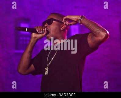03 septembre 2011 - New York, New York, États-Unis - le rappeur NAS se produit en concert pendant Rock the Bells 2011 à New York, New York. La plupart des set list de 'Illmatic.'.(Credit image : © Byron Smith/ZUMAPRESS.com) Banque D'Images