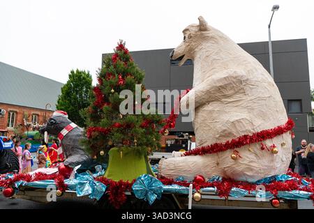 Défilé de Noël à Hobart, Tasmanie. Banque D'Images