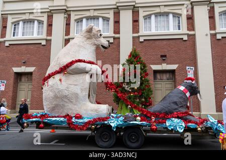 Défilé de Noël à Hobart, Tasmanie. Banque D'Images