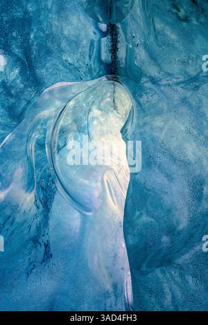 Grotte de glace, lagon glacier, Islande Banque D'Images