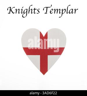 Emblème de la Saint-Georges sur fond blanc en forme de cœur. Banque D'Images