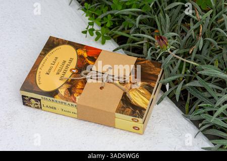 Gros plan de King Lear Play in the Garden de William Shakespeare. Banque D'Images