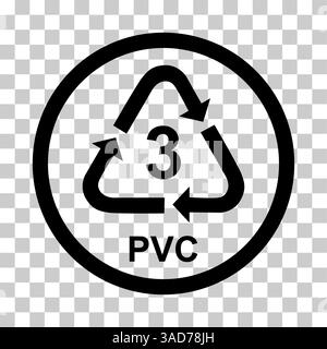 Symbole en plastique, panneau de recyclage écologique isolé sur fond blanc. Icône déchets d'emballages . Illustration de Vecteur