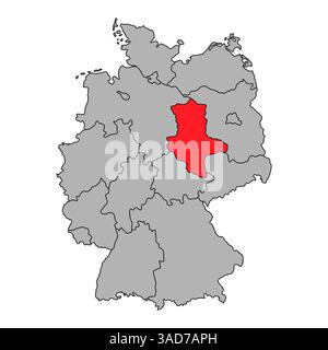 Allemagne carte icône de Saxe-Anhalt, géographie vide concept, illustration vectorielle d'arrière-plan graphique isolée . Illustration de Vecteur