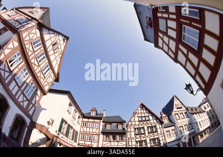 MAISONS À COLOMBAGES, MAYENCE, ALLEMAGNE Banque D'Images
