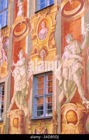 Murale sur la mairie, gros plan, Bamberg, Allemagne, région de haute-Franconie en Bavière Banque D'Images