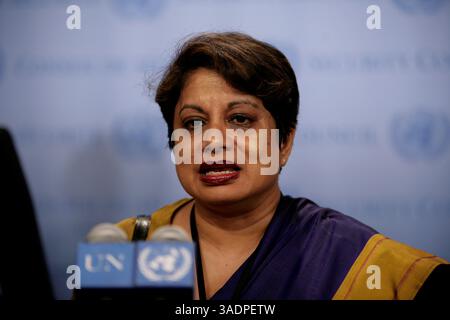 Nations Unies - New York - États-Unis - septembre 26 2008 - Radhika Coomaraswamy sous-secrétaire générale, Représentante spéciale pour les enfants et les conflits armés Conférence de presse lors de la 63e Assemblée générale des Nations Unies à New York. Réunion ministérielle sur les enfants associés aux forces armées et aux groupes armés (image crédit : Luiz Rampelotto/ZUMAPRESS.com) Banque D'Images