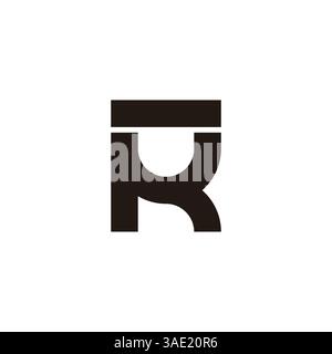 lettres kur vecteur de logo de lignes géométriques simples Illustration de Vecteur