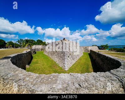 Fort de San Felipe, Bacalar, Quintana Roo State, Mexique Banque D'Images