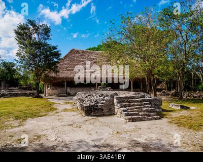 Main Plaza, site archéologique de San Gervasio, île de Cozumel, État de Quintana Roo, Mexique Banque D'Images