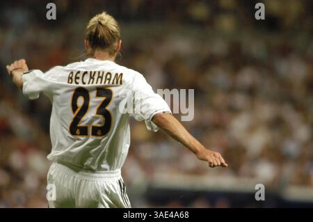 23 septembre 2003 ; Madrid, Espagne ; le Real Madrid bat Rivr 3-1. La star du football DAVID BECKHAM en action à Bernabeu.. (Image de crédit : Remi Agency/ZUMAPRESS.com) Banque D'Images