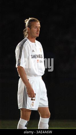 23 septembre 2003 ; Madrid, Espagne ; le Real Madrid bat Rivr 3-1. La star du football DAVID BECKHAM en action à Bernabeu.. (Image de crédit : Remi Agency/ZUMAPRESS.com) Banque D'Images