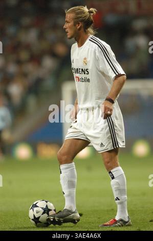 23 septembre 2003 ; Madrid, Espagne ; le Real Madrid bat Rivr 3-1. La star du football DAVID BECKHAM en action à Bernabeu.. (Image de crédit : Remi Agency/ZUMAPRESS.com) Banque D'Images