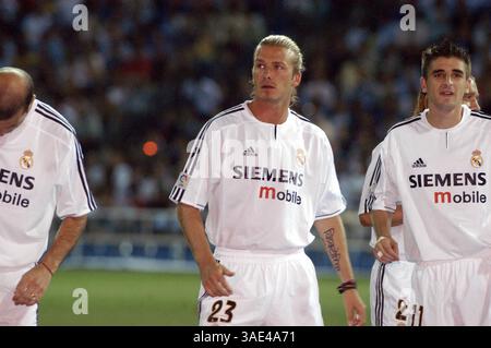 23 septembre 2003 ; Madrid, Espagne ; le Real Madrid bat Rivr 3-1. La star du football DAVID BECKHAM en action à Bernabeu.. (Image de crédit : Remi Agency/ZUMAPRESS.com) Banque D'Images