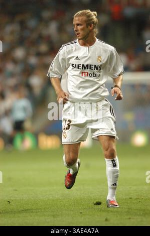 23 septembre 2003 ; Madrid, Espagne ; le Real Madrid bat Rivr 3-1. La star du football DAVID BECKHAM en action à Bernabeu.. (Image de crédit : Remi Agency/ZUMAPRESS.com) Banque D'Images
