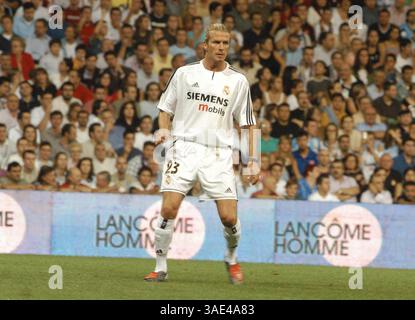 23 septembre 2003 ; Madrid, Espagne ; le Real Madrid bat Rivr 3-1. La star du football DAVID BECKHAM en action à Bernabeu.. (Image de crédit : Remi Agency/ZUMAPRESS.com) Banque D'Images