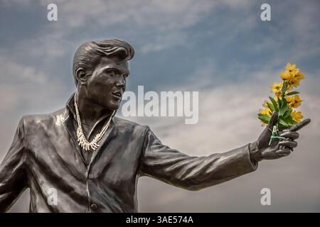 Statue de Billy Fury, Albert Dock, Liverpool, Royaume-Uni, Banque D'Images