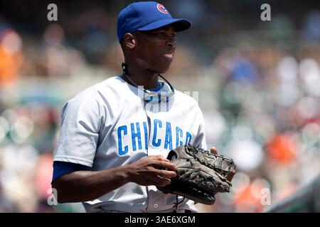 25 juin 2009 : 12 Alfonso Soriano des Chicago Cubs lors du match MLB entre les Chicago Cubs et les Detroit Tigers au Comerica Park, Detroit, Michigan. Les tigres ont battu les Cubs 6-5 (crédit image : Rick Osentoski/CSM/ZUMAPRESS.com) Banque D'Images