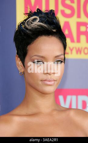 07 septembre 2008 - Hollywood, Californie, États-Unis - RIHANNA arrive aux MTV Video Music Awards 2008 aux Paramount Studios (image crédit : Lisa O'Connor/ZUMAPRESS.com) Banque D'Images
