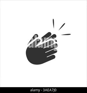 Silhouette de mains applaudissantes applaudissant isolé sur fond blanc Illustration de Vecteur