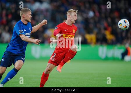 Farum, Danemark. 06 avril 2025. FC Nordsjaelland moeder FC Koebenhavn i mesterskabsspillet paa droit à Dream Park i Farum soendag den 6. avril 2025. Crédit : Ritzau/Alamy Live News Banque D'Images