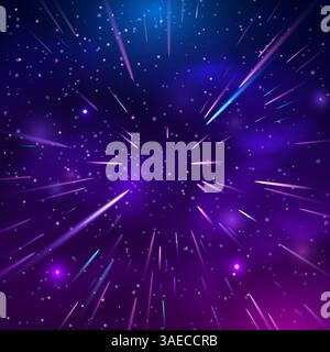 Fond de l'espace avec nébuleuse et étoiles. Galaxie de la voie lactée avec poussière d'étoile. Univers infini brillant. Starlight Night Illustration de Vecteur