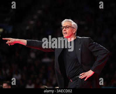 Gordon Herbert entraîneur-chef von FC Bayern Muenchen FC Bayern MŸnchen vs Basketball Lšwen Braunschweig Easy Credit Basketball BBL saison 2024/25 27. Spieltag BMW Park 06.04.2025 © diebilderwelt / Alamy Live News Banque D'Images