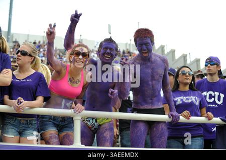19 novembre 2011 : les fans de TCU Horned Frogs pendant le match entre les Rams de l'Université d'État du Colorado et les Horned Frogs de l'Université chrétienne du Texas au stade Amon G. carter à Fort Worth, Texas. TCU gagne contre Colorado State, 34-10.(image crédit : © Patrick Green/Cal Sport Media/ZUMAPRESS.com) Banque D'Images