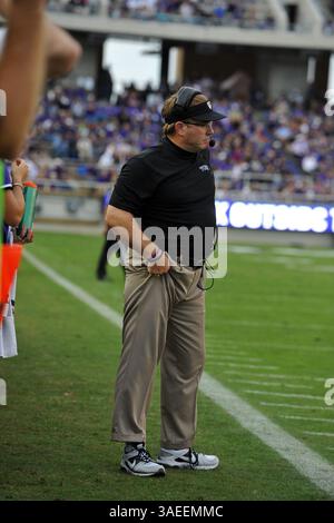 19 novembre 2011 : TCU Horned Frogs Gary Patterson pendant le match entre les Rams de l'Université d'État du Colorado et les Horned Frogs de l'Université chrétienne du Texas au stade Amon G. carter à Fort Worth, Texas. TCU gagne contre Colorado State, 34-10.(image crédit : © Patrick Green/Cal Sport Media/ZUMAPRESS.com) Banque D'Images