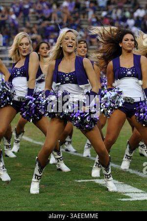 19 novembre 2011 : TCU Horned Frogs Show Girls pendant le match entre les Rams de l'Université d'État du Colorado et les Horned Frogs de l'Université chrétienne du Texas au stade Amon G. carter à Fort Worth, Texas. TCU gagne contre Colorado State, 34-10.(image crédit : © Patrick Green/Cal Sport Media/ZUMAPRESS.com) Banque D'Images