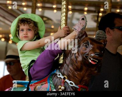 14 juin 2008, Del Mar, Californie ANNA OPALSAY de San Diego, fait le tour de manège à ''Kiddie Land'' le premier jour de la foire du comté de San Diego au parc d'expositions Del Mar le samedi.  (image crédit : San Diego Union-Tribune/ZUMAPRESS.com) Banque D'Images