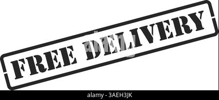 Vecteur de tampon en caoutchouc de livraison libre isolé Illustration de Vecteur