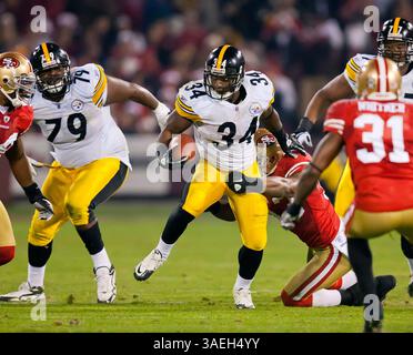 19 décembre 2011 : Rashard Mendenhall, le Rashard Steelers, en action lors du match de football NFL entre les 49ers de San Francisco et les Steelers de Pittsburgh au Candlestick Park à San Francisco, CA. Les 49ers ont battu les Steelers 20-3. â© Damon Tarver/Cal Sport Media(image crédit : © Damon Tarver/Cal Sport Media/ZUMAPRESS.com) Banque D'Images