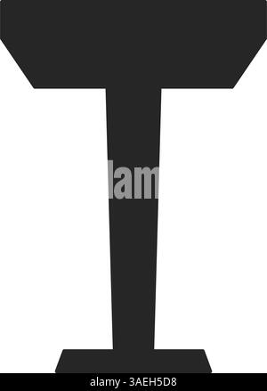 Lutrin en bois classique, podium ou icône de tribune de devant pour parler en public dans le vecteur de silhouette Illustration de Vecteur