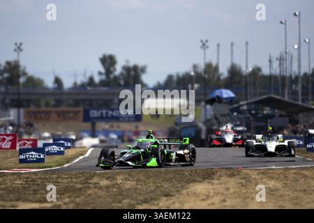 ROMAIN GROSJEAN (77) (SWE) de Genève, Suisse conduit sur piste lors du Grand Prix de Portland Bitnile.com au Portland International Raceway Banque D'Images
