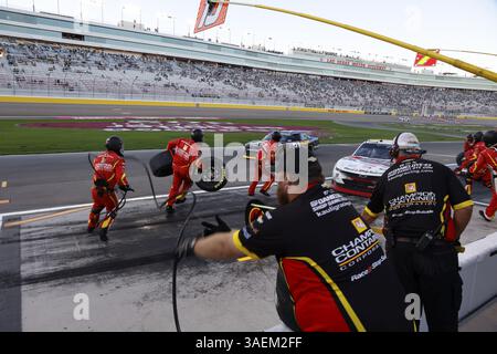 19 octobre 2024-Las Vegas, Nevada, pilote NASCAR Xfinity Series, DANIEL DYE (10 ans) fait un arrêt aux stands lors de l'Ambetter Health 302 au Las Vegas Motor Speedway Banque D'Images