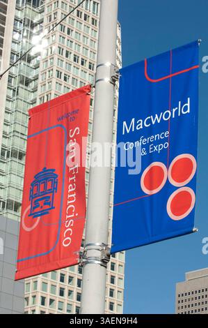 09 janvier 2007 - San Francisco, Californie, États-Unis - affiche publicitaire pour MacWorld 2007 au Moscone Center. (Crédit image : © Jerome Brunet/ZUMAPRESS.com) Banque D'Images