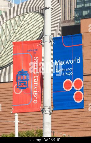 09 janvier 2007 - San Francisco, Californie, États-Unis - affiche publicitaire pour MacWorld 2007 au Moscone Center. (Crédit image : © Jerome Brunet/ZUMAPRESS.com) Banque D'Images