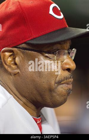 18 août 2011 - Washington, DC, États-Unis - Dusty Baker (12 ans), entraîneur des Cincinnati Reds, au Nationals Park à Washington, D.. C, jeudi 18 août 2011. (Crédit image : © Harry E. Walker/MCT/MCT/ZUMAPRESS.com) Banque D'Images