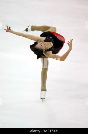 05 nov. 2011 ; Shanghai, CHINE ; Zhu Qiuying de Chine se produit dans le programme de patinage libre féminin pendant le Grand Prix ISU de patinage artistique 2011.(image crédit : © Tongzhou Zhang/Osports via ZUMA Wire) Banque D'Images