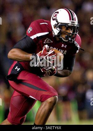 26 novembre 2011 - Columbia, Caroline du Sud, U. S - Caroline du Sud Gamecocks large receveur Alshon Jeffery (1) en action pendant le match de football Caroline du Sud vs Clemson. Les Gamecocks battent les Tigers 34 à 13. (Crédit image : © Tony Brown/Southcreek/ZUMAPRESS.com) Banque D'Images