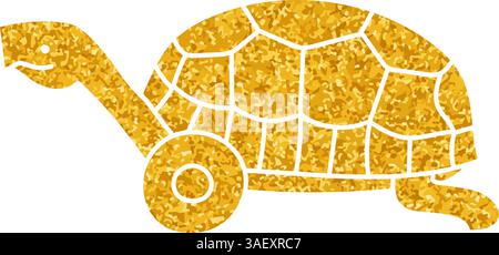 Dessin de jambe de tortue blessé dans le style de couleur or Illustration de Vecteur