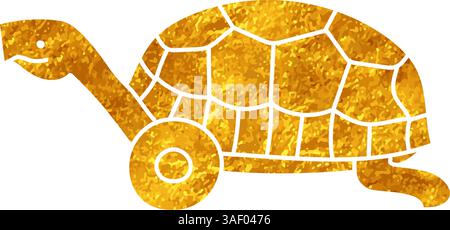 Dessin de jambe de tortue blessé dans le style de couleur or Illustration de Vecteur