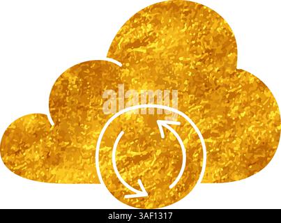 Dessin de synchronisation de nuage dans le style de couleur or Illustration de Vecteur