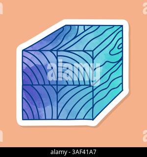 Autocollant de couleur de marquage empilé de poteaux en bois Illustration de Vecteur