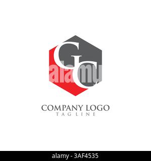 Lettre GC, vecteur de conception de modèle de logo CG Illustration de Vecteur
