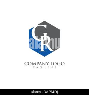 Lettre GR, vecteur de conception de modèle de logo RG Illustration de Vecteur