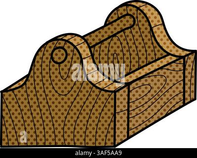 boîte à outils vintage en bois demi-teinte illustration vectorielle de couleur dessinée à la main Illustration de Vecteur