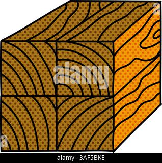 poteau en bois empilé marquage demi-teinte dessin à la main illustration vectorielle de couleur Illustration de Vecteur