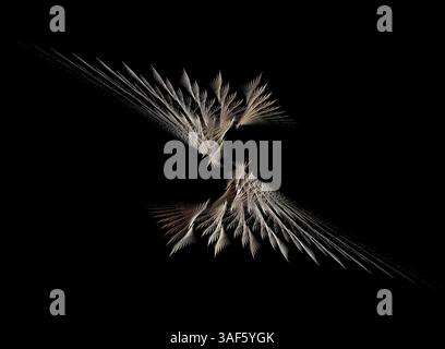 Débarquement d'oiseau sur Une montagne Banque D'Images